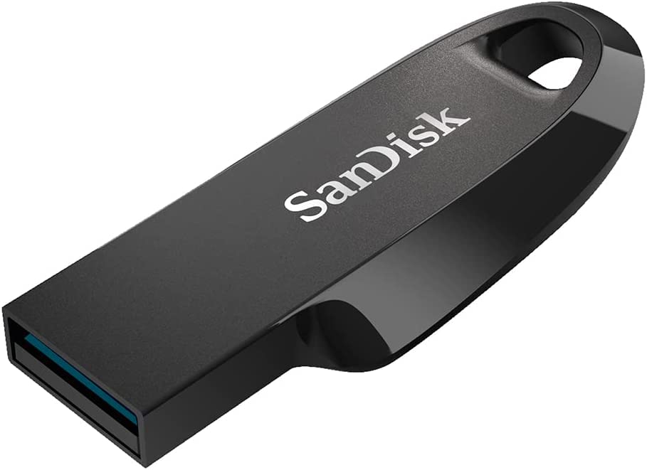 SanDisk 64 GB Ultra Curve USB 3.2 Gen 1 Flash-Laufwerk – SDCZ550-064G-G46 – im Bundle mit (1) Everything But Stromboli Lanyard