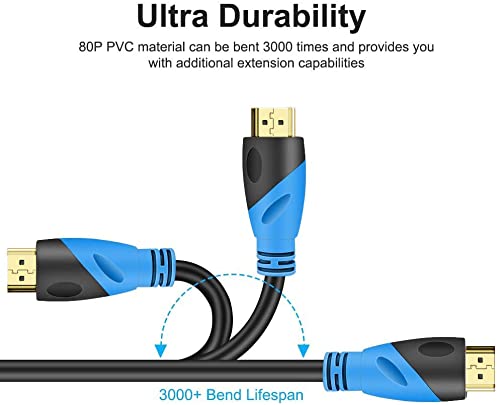 Rommisie 4K HDMI 75 FT Kabel (HDMI 2.0, 18 Gbit/s) Ultra High Speed ​​vergoldete Anschlüsse, Ethernet HDMI Kabel, 4K@60Hz 2K 1080P 3D ARC kompatibel mit UHD TV Monitor Laptop Xbox PS4/PS5 usw. (23 m)