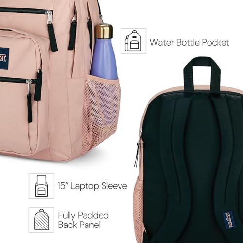 JanSport Laptop Backpack - Computer Bag with 2 Compartments, Ergonomic Shoulder Straps, 15” Laptop Sleeve, Haul Handle - Book Rucksack - Strawberry Shower