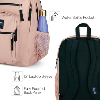 JanSport Laptop Backpack - Computer Bag with 2 Compartments, Ergonomic Shoulder Straps, 15” Laptop Sleeve, Haul Handle - Book Rucksack - Strawberry Shower