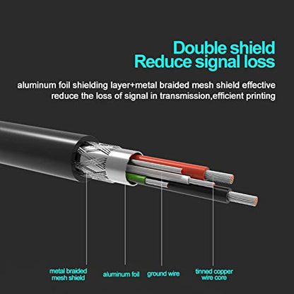USB-Scannerkabel für Drucker und Computer, High-Speed-Kabel Typ A (Stecker) auf Typ B (Stecker), kompatibel mit HP, Canon, Dell, Epson, Lexmark, Xerox, Samsung und mehr (3 m)