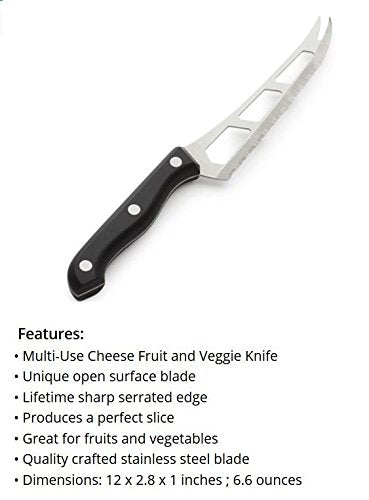 Prodyne CK-300 Multi-Use Cheese Fruit and Veggie Knife Silver