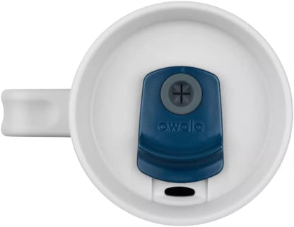 Owala Edelstahl-Reisebecher mit dreifacher Isolierung, auslaufsicherem Deckel, Strohhalm und Tragegriff, BPA-frei, 1,2 Liter, Dunkelblau (Salzwasser-Seestern)