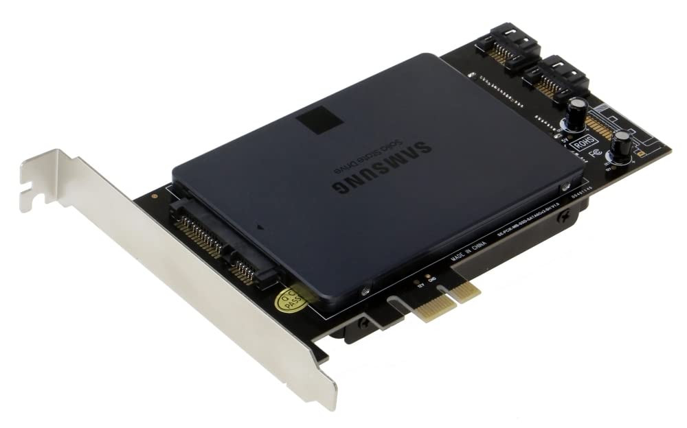 SEDNA – PCI Express (PCIe) Dual 2,5-Zoll SSD/HDD-Montageadapter (kurze doppelseitige SSD-Version) (mit integrierter Stromversorgung, kein SATA-Stromanschluss erforderlich), SSD/HDD nicht im Lieferumfang enthalten
