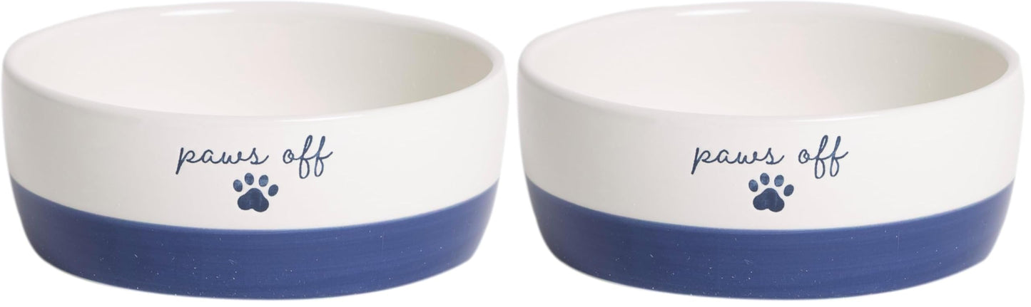 Pearhead Ceramic Bowl, Holds 2 Cups, Cute Whisker-Friendly Dish with Cat Face Design, Non-Slip, Microwave and Dishwasher Safe, Small/Medium