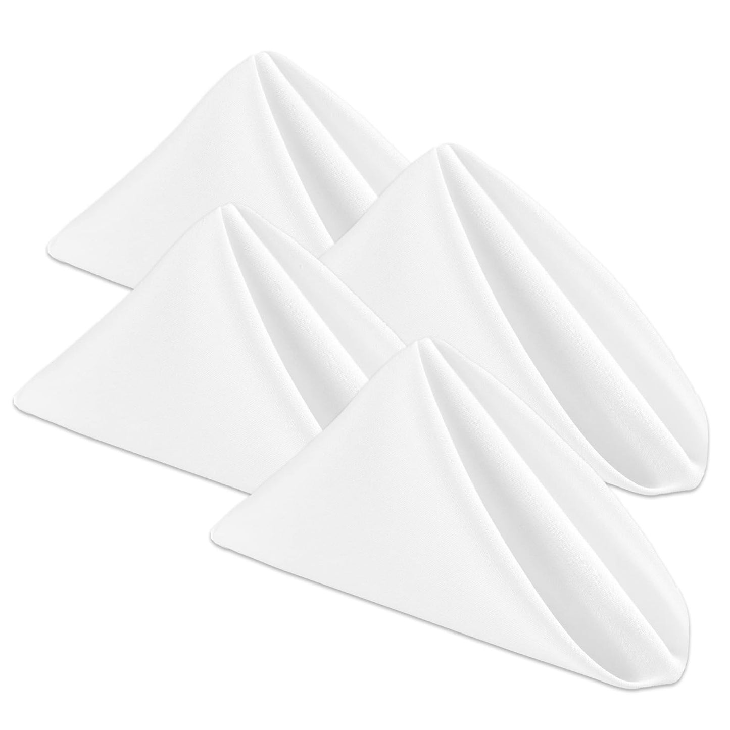 OTR ORVETEX Weihnachts-Stoffservietten, weiß, 50 x 50 cm, waschbare Polyester-Servietten mit gesäumten Kanten für Abendessen, Weihnachten, Hochzeiten, Bankette und Tischdekoration (Weiß, 24er-Packung)