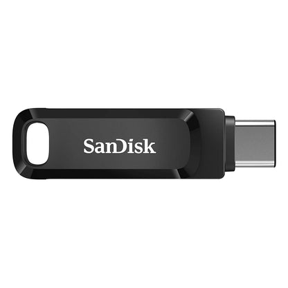 SanDisk Ultra Dual Drive Go USB Typ A &amp; Typ-C 128 GB Flash-Laufwerk für Smartphones, Tablets &amp; Computer – High-Speed ​​USB 3.1 USB-Stick (SDDDC3-128G-G46) im Bundle mit einem Everything But Stromboli Lanyard