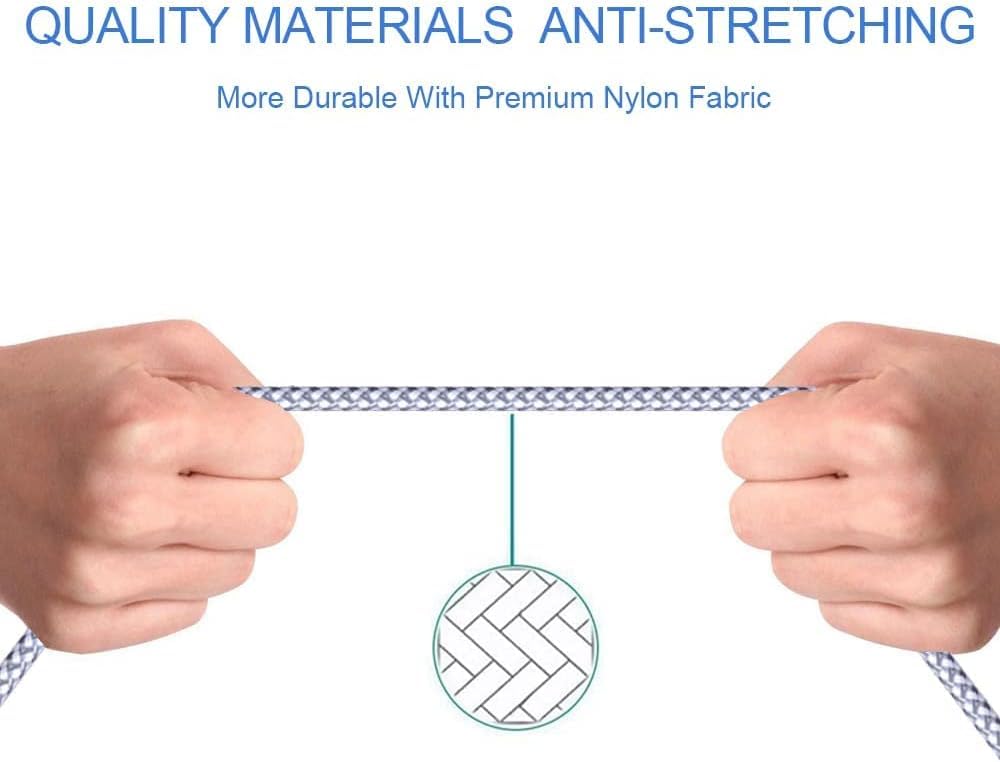 TAKAGI Lightning-Ladekabel für iPhone, [MFi-zertifiziert] 3er-Pack, 1,8 m langes, nylonummanteltes USB-Ladekabel, Highspeed-Übertragungskabel, kompatibel mit iPhone 14/13/12/11 Pro Max/XS Max/XR/XS/X/8/iPad