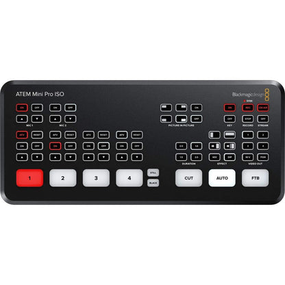 Blackmagic Design ATEM Mini Pro ISO HDMI Live Stream Switcher Bundle mit 6' HDMI-Kabel, 7' Cat5e-Kabel und 5er-Pack SolidSignal Kabelbindern (SWATEMMINIBPRISO) 