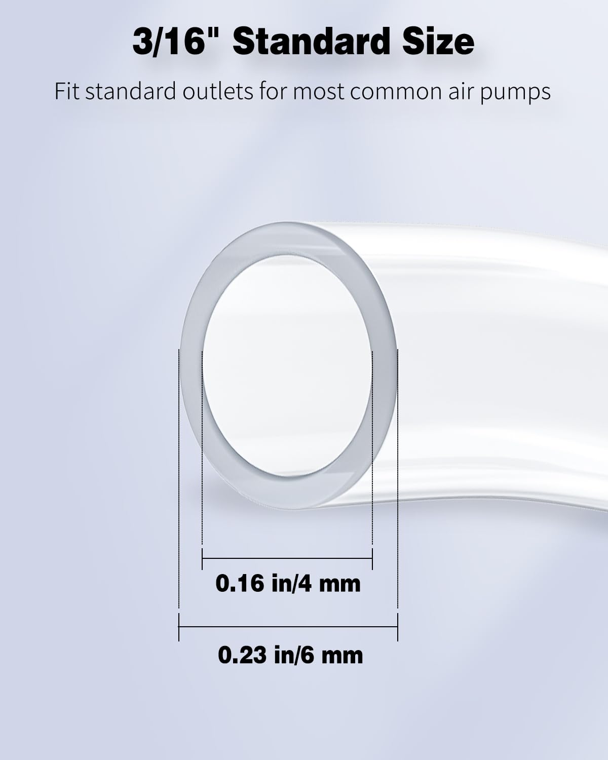 Pawfly Aquarium-Luftschlauch, 2 Meter (6,5 Fuß), Standard 3/16"-Aquariumschlauch für Aquarien-Luftpumpen, flexibler, knickfester PVC-Schlauch für Aquarien, Gärten, Terrarien und Teiche