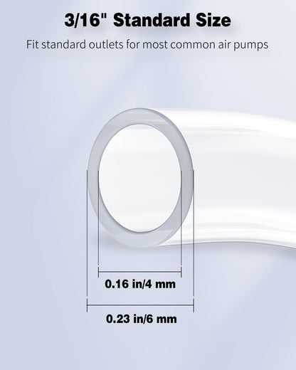 Pawfly Aquarium-Luftschlauch, 2 Meter (6,5 Fuß), Standard 3/16"-Aquariumschlauch für Aquarien-Luftpumpen, flexibler, knickfester PVC-Schlauch für Aquarien, Gärten, Terrarien und Teiche