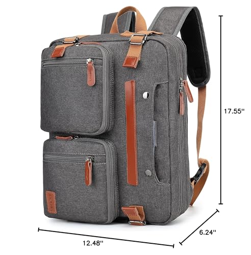 MOLNIA 3-in-1-Laptoptasche für Herren, 17,3-Zoll-Arbeitstasche für Herren, Laptop-Rucksack, Aktentasche, Umhängetasche, Computertasche für Laptops für Damen und Herren, Schwarz 
