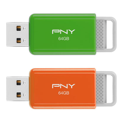 PNY 64 GB USB 2.0 Flash-Laufwerk 2er-Pack