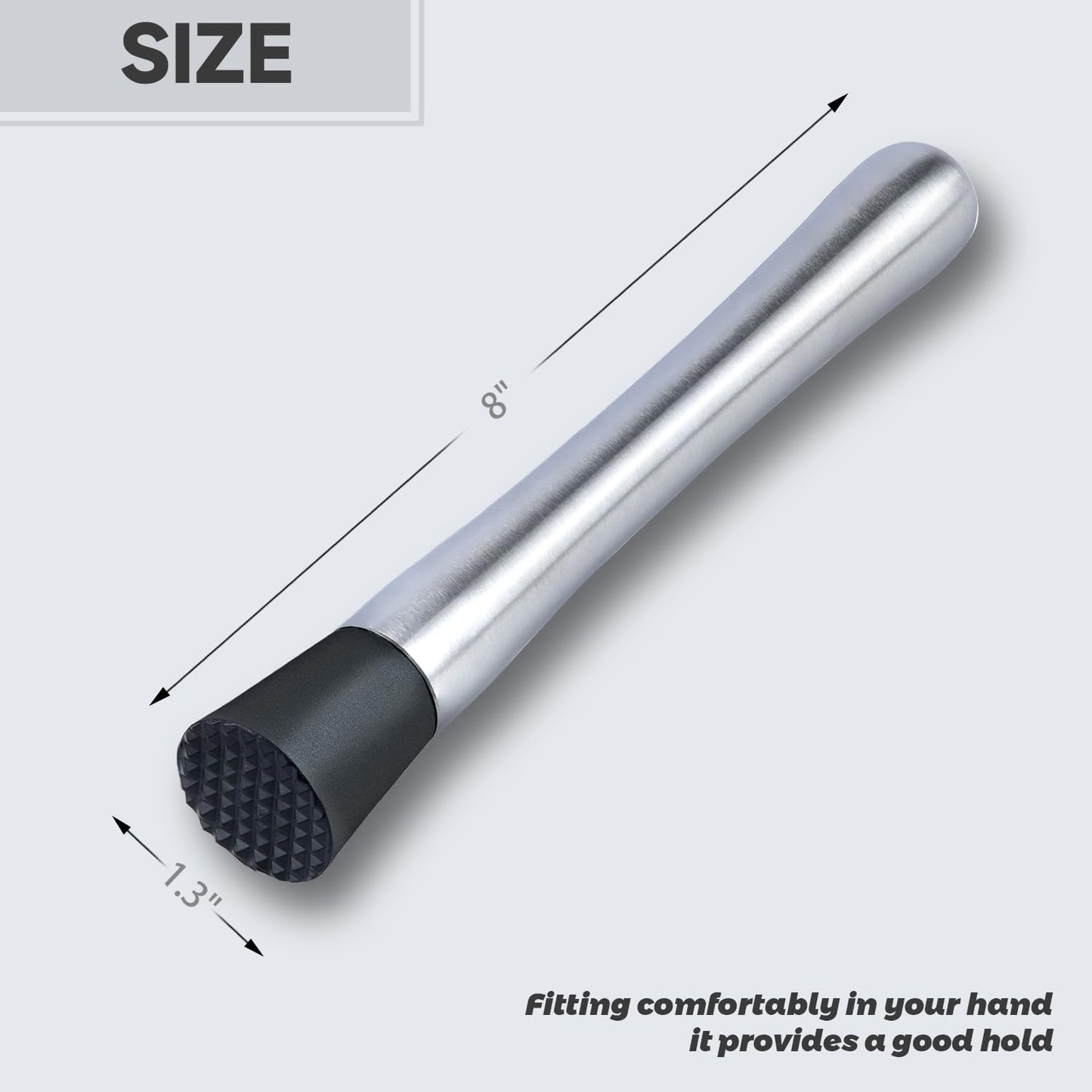 Ortarco 8 Zoll Edelstahl-Stößel für Cocktails 