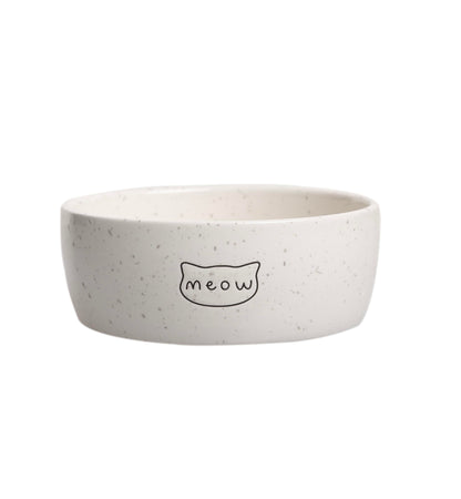 Pearhead Ceramic Bowl, Holds 2 Cups, Cute Whisker-Friendly Dish with Cat Face Design, Non-Slip, Microwave and Dishwasher Safe, Small/Medium
