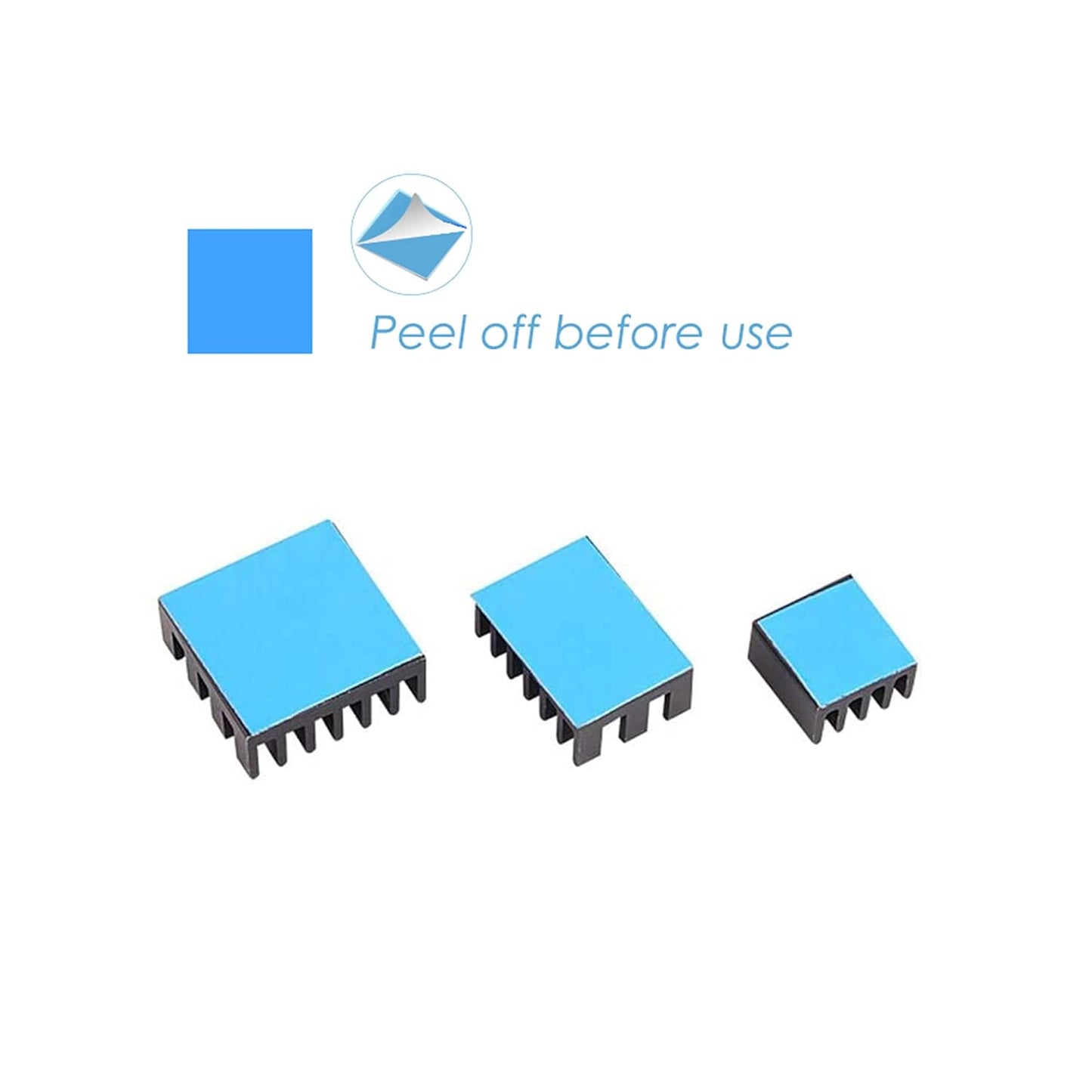 100 Kühlkörper (verschiedene Größen und Farben), Kühlkörper-Set mit 3M 8810 leitfähigem Klebeband, Aluminium-Kühlkörper, Kupfer-Kühlkörper, Kühler für Raspberry Pi 5/4/3/Zero VRM SSD 3D-Drucker 