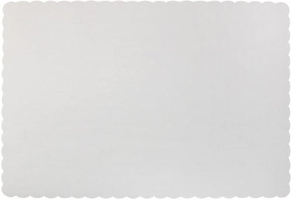 Papier-Tischsets – Einweg – Wellenrand (100 Stück, Weiß)