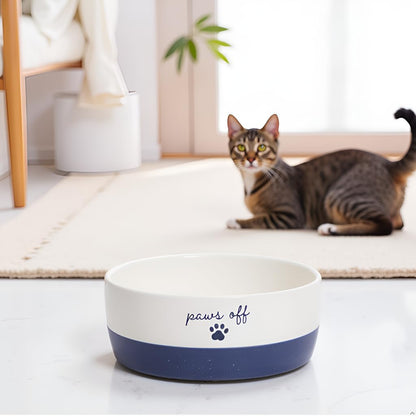Pearhead Ceramic Bowl, Holds 2 Cups, Cute Whisker-Friendly Dish with Cat Face Design, Non-Slip, Microwave and Dishwasher Safe, Small/Medium