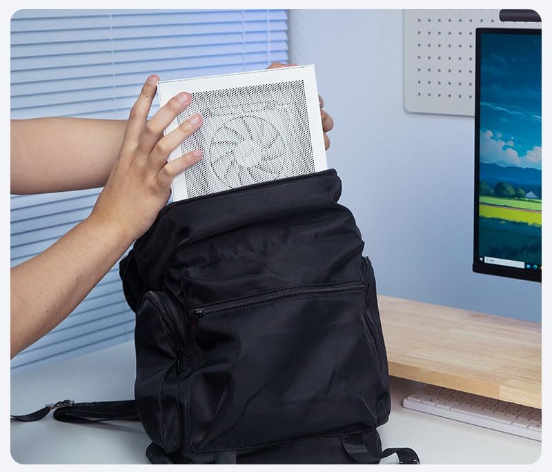 ShinySnake L300 Mesh Mini-ITX Gaming-PC-Gehäuse – 8,5 l ultrakompakt, hoher Luftdurchsatz, SFF-Format, vertikale GPU-Montage bis 325 mm, kompatibel mit SFX/SFX-L-Netzteilen und 120-mm-Kühlern – PCIe 3.0 Riser und DP 1.4-Kabel, Schwarz