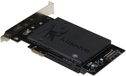 Sedna – PCI Express (PCIe) Dual 2,5 Zoll SATA III (6G) SSD-Adapter (kurze doppelseitige SSD-Version) (mit integrierter Stromversorgung, kein SATA-Stromanschluss erforderlich, optimal für Mac), SSD/HDD nicht im Lieferumfang enthalten