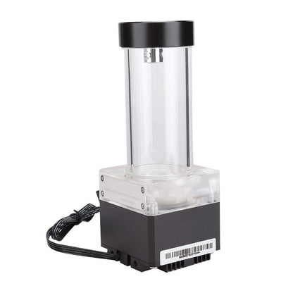 Pumpen-/Ausgleichsbehälter-Kombination für Wasserkühlungssystem, 800 l/h CPU-Wasserkühlungspumpe Radiator, integriert, POM PMMA PUB-FS6PD-17 (Schwarz)