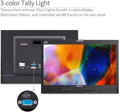 SEETEC P215-9HSD-192 21,5 Zoll LCD-Monitor für Broadcast-Produktionen, 3G SDI, 4K HDMI Ein- und Ausgang, IPS Full HD 1920x1080 