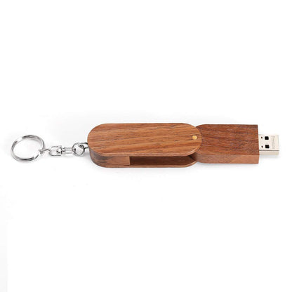 Neuartiger USB-2.0-Stick aus Holz, 64 GB Datenspeicher, drehbarer USB-Stick mit Holzbox