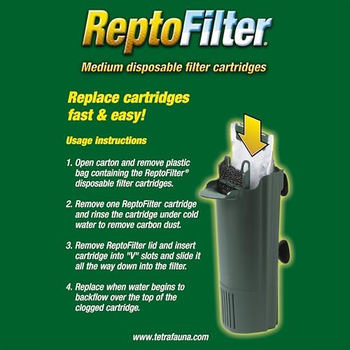TetraFauna ReptoFilter Filterkartuschen, Größe Medium, Nachfüllpackung, 3 Stück