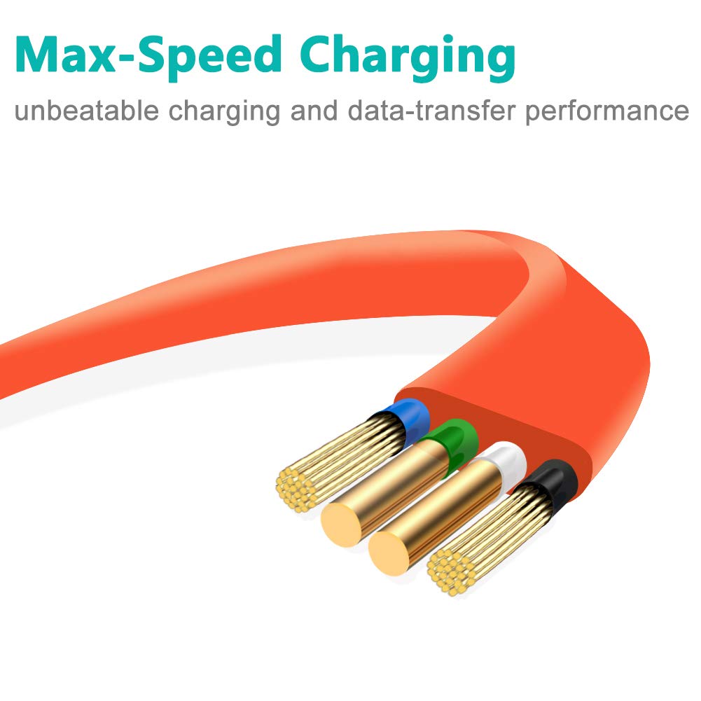 SCOVEE Charger Cord for JBL Speaker,Flat Micro USB Charging Power Supply Cable Cord Line for JBL Speaker Earphone Headphone Charge Replacement 3FT