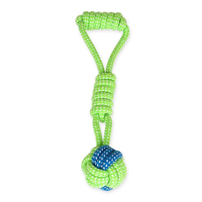 Sunglow Dog Toy Interactive Chewing Rope Ball Toys Natural Cotton Washable Durable Tug of War for Small Medium Dogs Puppies Training Playing Teeth Cleaning (Drop Ball)