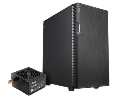 Rosewill FBM-X2-400-HELIX Micro-ATX Mini-Tower-PC-Gehäuse für Gaming und Büroanwendungen mit vorinstalliertem 400-W-Netzteil, Unterstützung für 240-mm-AIO-Wasserkühlung, 2x USB 2.0, 1x USB 3.0
