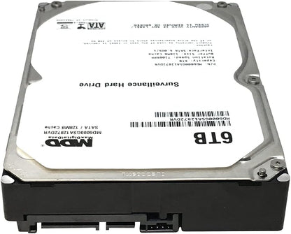 MaxDigitalData 6 TB 7200 U/min 128 MB Cache SATA 6,0 Gbit/s 3,5" interne Festplatte für Überwachungssysteme (MD6000GSA12872DVR) – 3 Jahre Garantie 