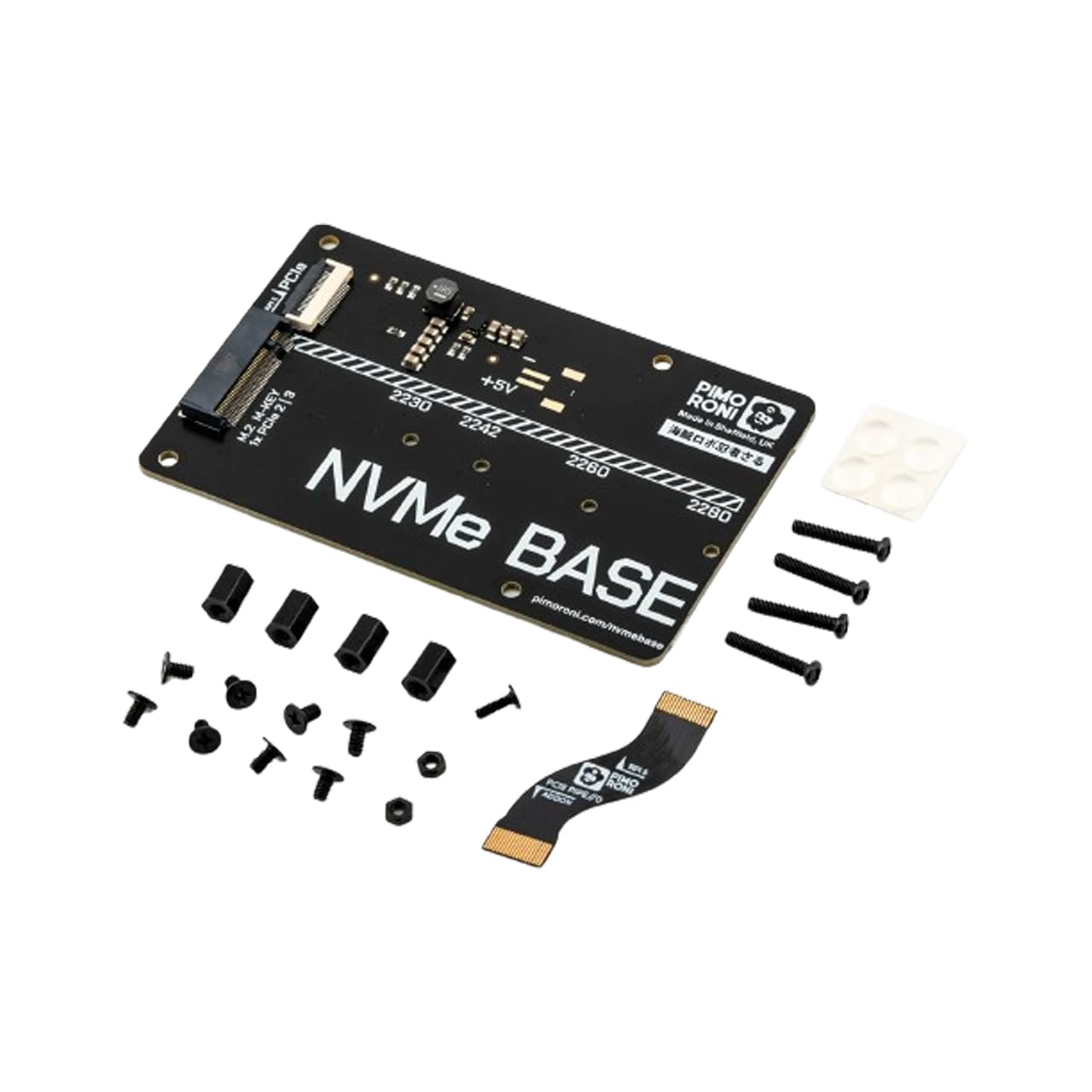 NVMe Base für Raspberry Pi 5 M.2 HAT PCIe-Erweiterungskarte (M.2 2230 bis 2280 unterstützt) (0 TB (M.2))