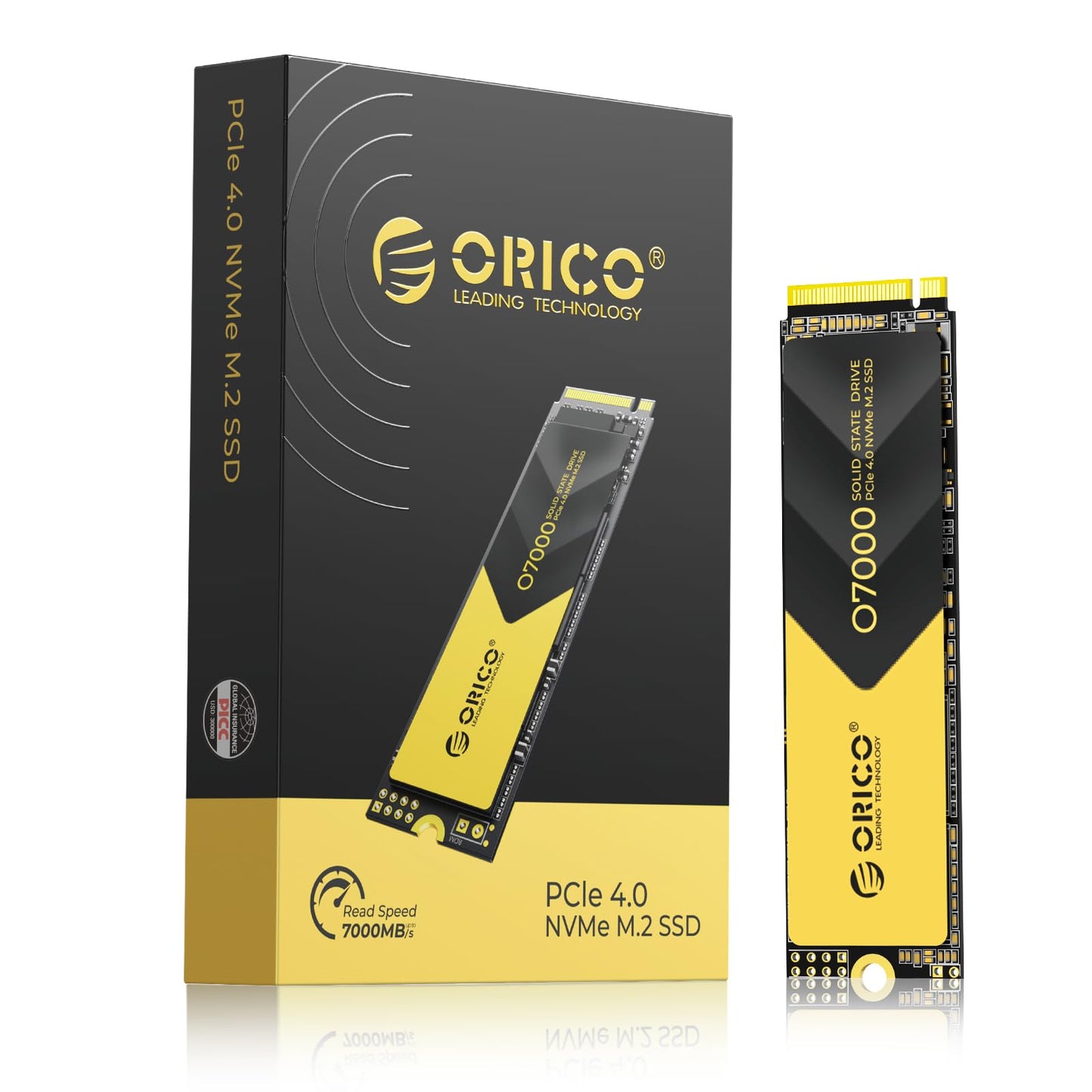 ORICO 2 TB NVMe SSD PCIe 4.0 – Bis zu 7000 MB/s, M.2 SSD 2280 PCIe 4.0 x4 Internes Solid-State-Laufwerk, Schnelle Wärmeableitung, Kompatibel mit macOS und Windows für Gamer und Kreative – O7000 (2 TB)