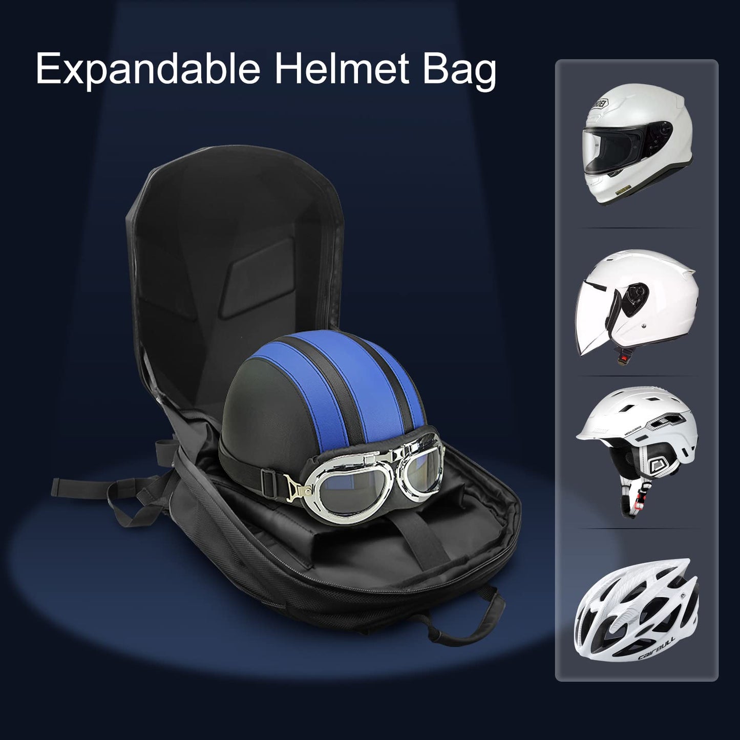 Crelander LED Knight Backpack, 19inch App Control Motorcycle Backpack with DIY Programmable Full Color Screen Waterproof Large Capacity Hard Shell Helmet Bag DIY Pixel Art Animation Laptop Daypack