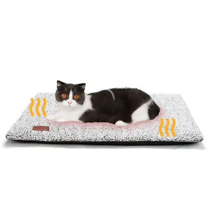 Selbstwärmendes Katzenbett/Hundematte (61 x 46 cm), extra warm, für drinnen und draußen, mit abnehmbarem Bezug, rutschfester Unterseite, waschbar, nicht elektrisch 