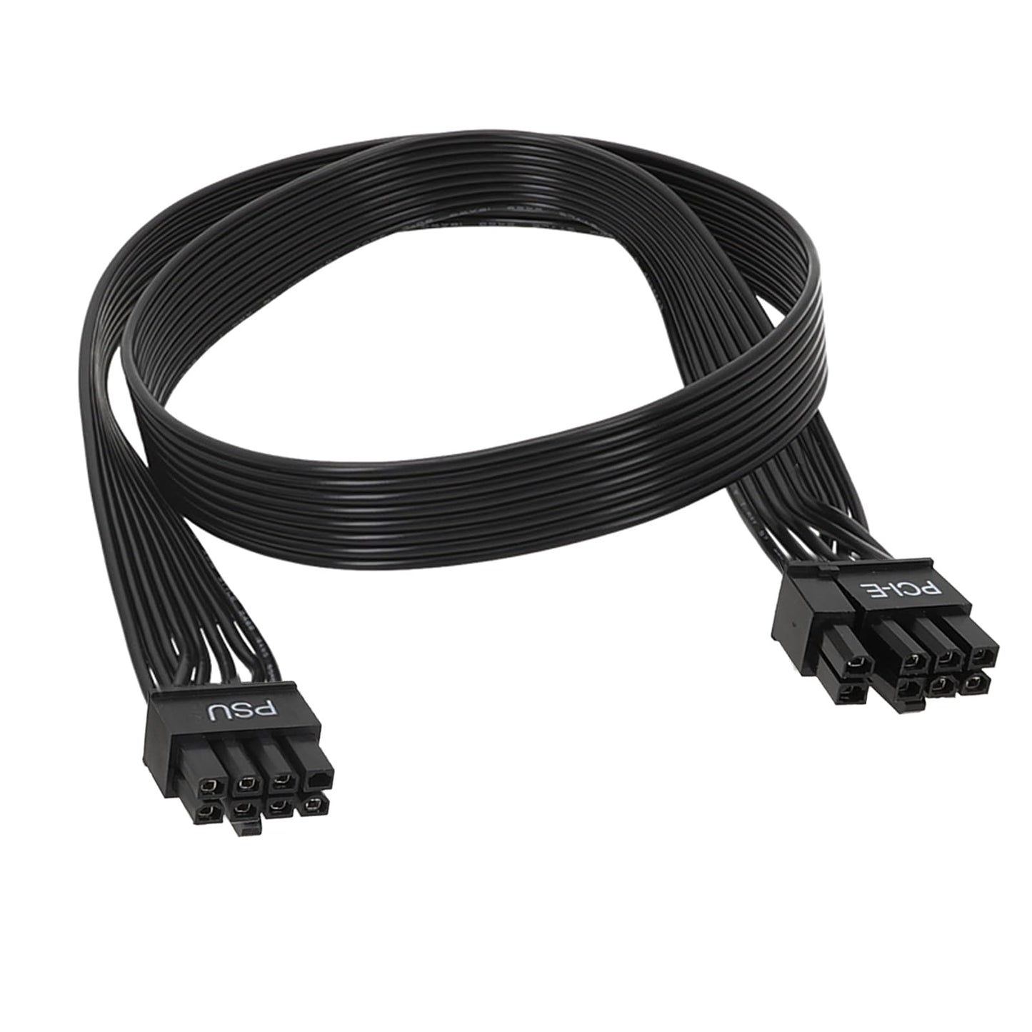 PCIe-Kabel für Corsair, 25 Zoll langes 8-Pin-Netzteilstecker-auf-6+2-Pin-Grafikkartenstecker-Stromkabel für Thermaltake, ARESGAME modulares Netzteil (Schwarz) 