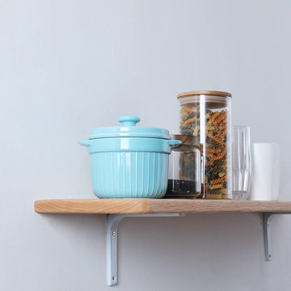 ONTUBE Keramik-Aufbewahrungsbehälter für Speckfett mit Sieb, Frittieröl-Aufbewahrungsdose, Türkis 