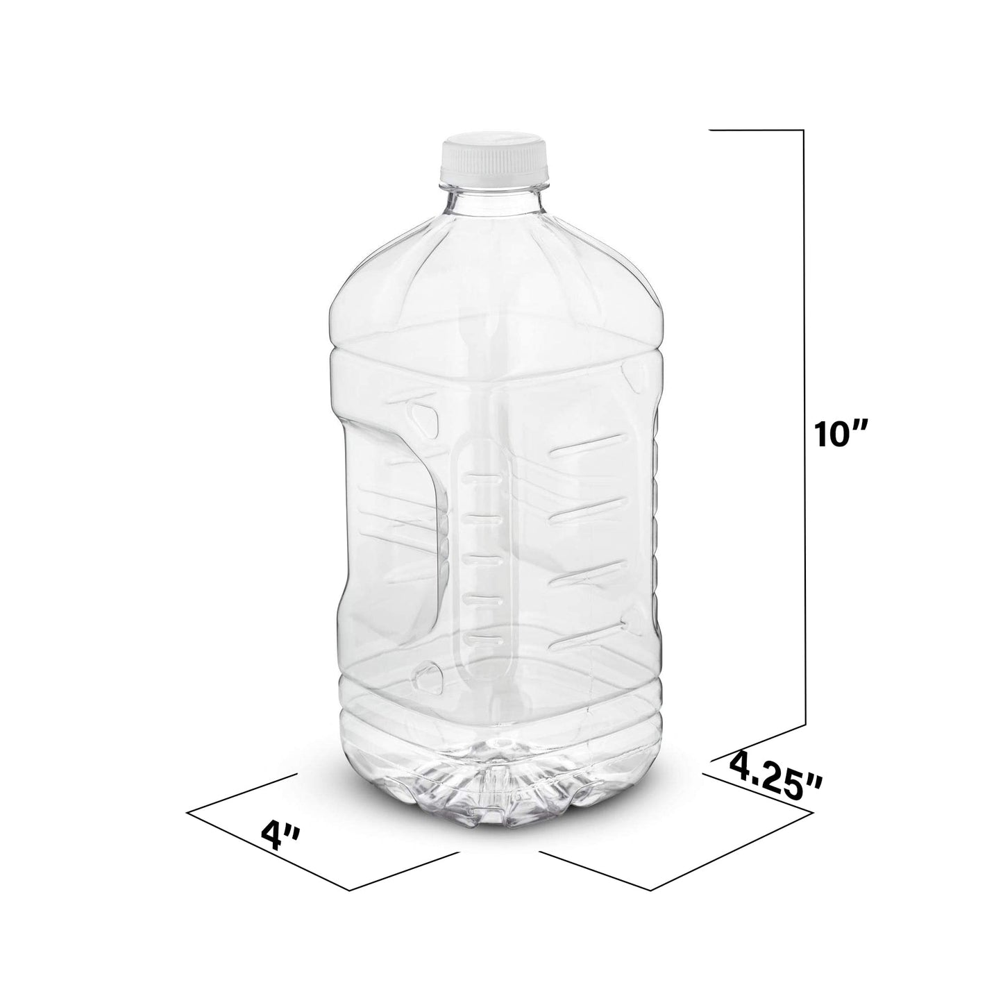 MT Products Saftflaschen aus transparentem PET-Kunststoff, 1,9 Liter (64 oz) – Leerbehälter mit Originalitätsverschluss (4er-Set) – Hergestellt in den USA