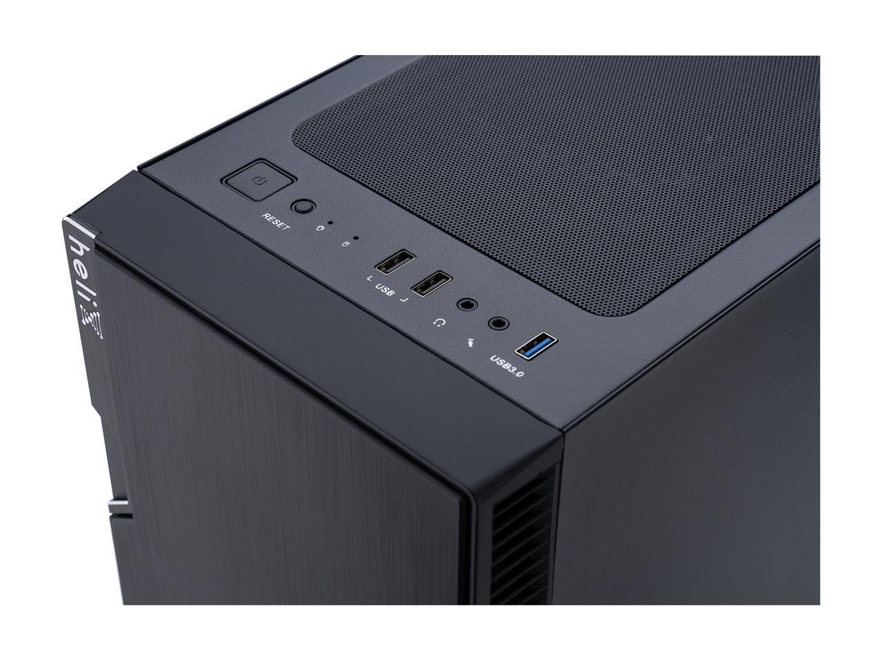 Rosewill FBM-X2-400-HELIX Micro-ATX Mini-Tower-PC-Gehäuse für Gaming und Büroanwendungen mit vorinstalliertem 400-W-Netzteil, Unterstützung für 240-mm-AIO-Wasserkühlung, 2x USB 2.0, 1x USB 3.0