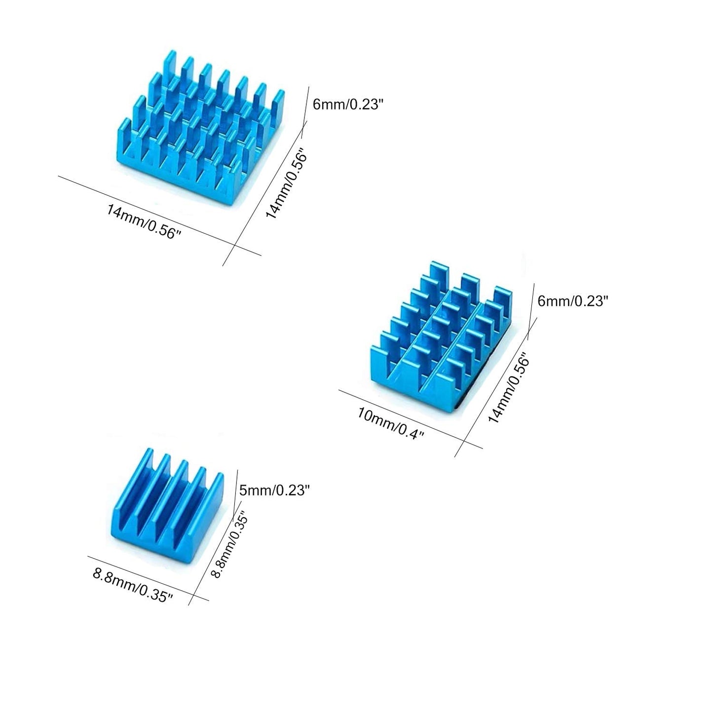 Raspberry Pi 4b Kühlkörper, Raspberry Pi Kühlkörper aus Aluminium mit wärmeleitendem Klebeband für Raspberry Pi 4 Modell B