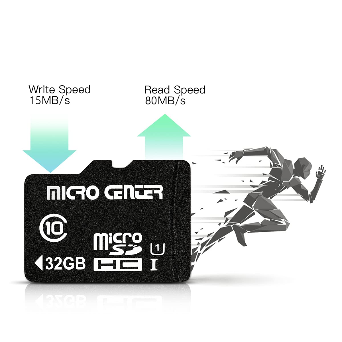 Micro Center 32 GB Class 10 MicroSDHC Flash-Speicherkarte mit Adapter für mobile Geräte wie Handys, Tablets, Drohnen und Full HD-Videoaufnahmen – 80 MB/s UHS-I, C10, U1 (5er-Pack)