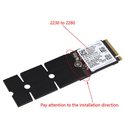 ZDE 2 Stück M.2 NGFF NVMe SSD Längenverlängerungsadapter 2230 auf 2280 SSD-Verlängerungshalterung, Platine, Leiterplatte, Solid-Disk-Konverter für Raspberry Pi und PC