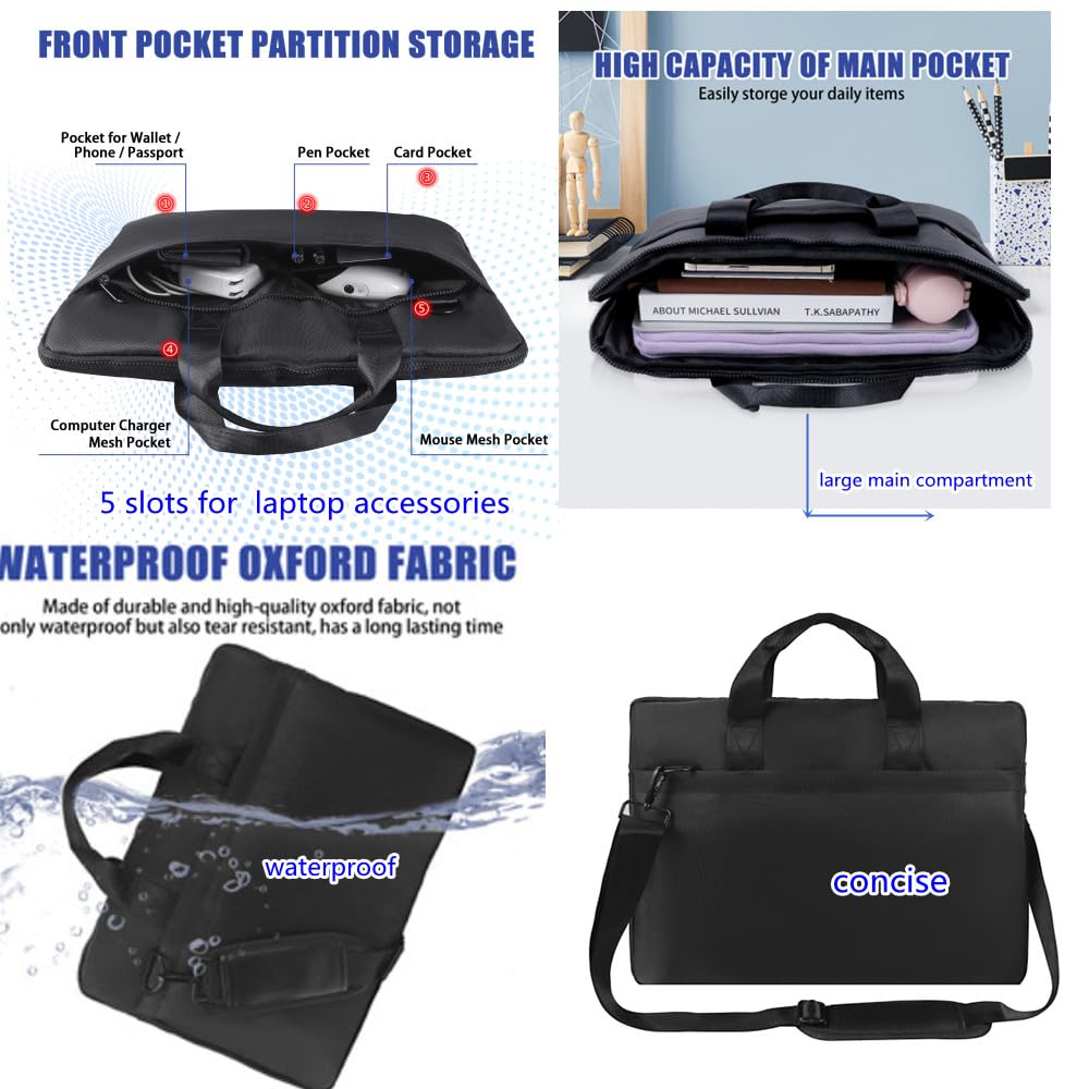 Premium Black,17.3-18.4 Inch Laptop Briefcase with Cross-Body Shoulder, DVD Player bag,Painting board bag，Laptop case Fits Dell, HP, ASUS,MacBook Pro, 2-layer Design,Durable,LIGHTWEIGHT