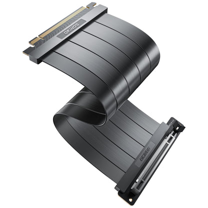 Okinos PCIe 5.0 Riser-Kabel, 64 GB/s für RTX 5090 und RX 9070 GPU, PCIe-Erweiterungskarte, abwärtskompatibel mit PCIe 4.0 und 3.0, 200 mm, Schwarz