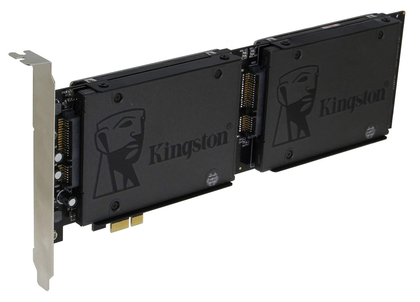 Sedna - PCI Express Quad 2,5 Zoll SATA SSD-Controllerkarte (mit integrierter Stromversorgung, kein SATA-Stromanschluss erforderlich) (SSD/HDD nicht enthalten)