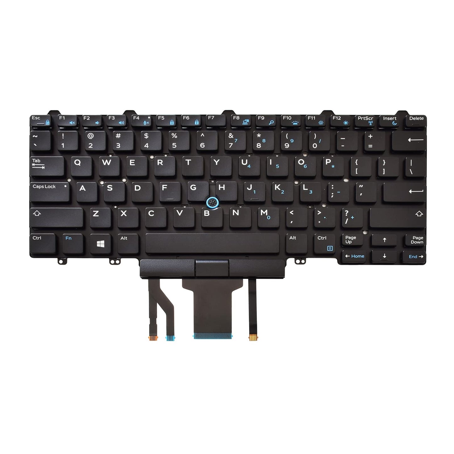 SUNMALL Tastatur mit Hintergrundbeleuchtung, kompatibel mit Dell Education (Latitude) E5450, E5470, E5480, E7450, P40G, E7470, E7480, Latitude 14, 5480, 5488, 5490, 5491, 7480, 7490 mit Mauszeiger (US-Layout)