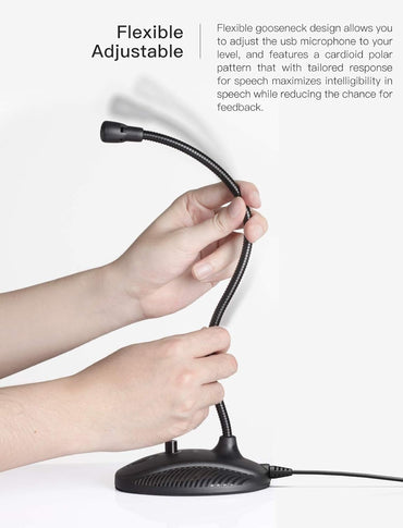 Fifine USB Computer Microphone, Plug &Play Desktop Condenser PC Laptop Mic,Mute Button with LED Indicator, Compatible with Windows/Mac, Ideal for YouTube,Zoom,Recording,Twitch Games(K054)