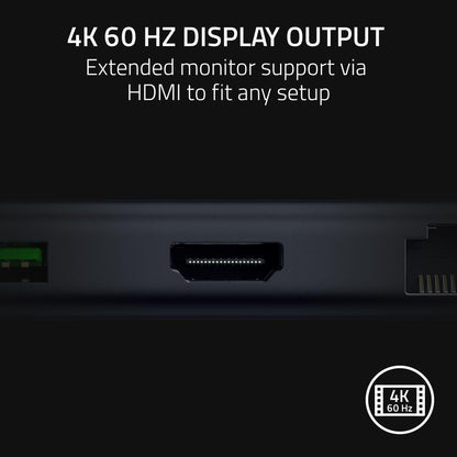 Razer USB-C Dock 11-Port Reise-Ladestation für Windows Mac Laptop, iPad, Surface, Chromebook und Galaxy Tab: USB-C, HDMI, Ethernet, microSD – 4K-Display mit 60 Hz – 85-W-Schnellladefunktion für Tablets und Mobilgeräte