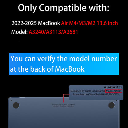 Teryeefi Glitzerhülle für MacBook Air 13 Zoll (M4, M3, M2 Chip, Modelljahre 2022–2025), passend für Modelle A2681/A3113/A3240, Hartschalen-Schutzhülle mit Tastaturabdeckung, glitzerndes Rosa